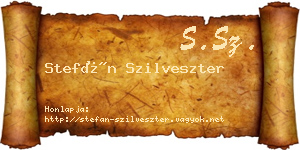 Stefán Szilveszter névjegykártya